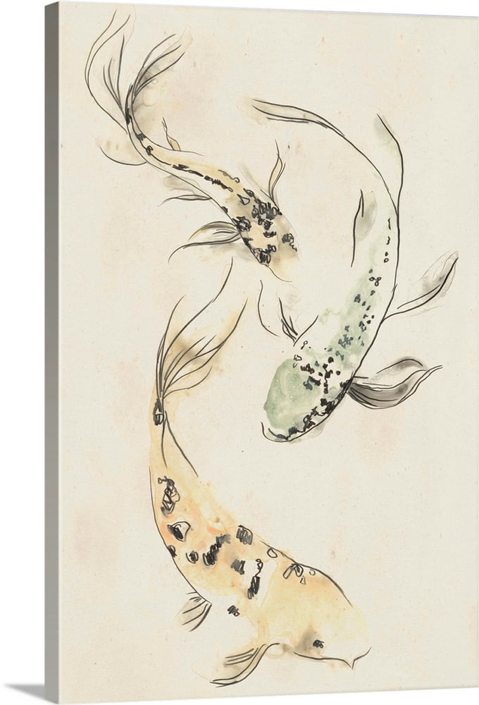 Koi Dance II Canvas Wall Art, Coastal Home Decor 16x24 Walmart