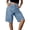 light blue, variant on Women High Waist Denim Bermuda Shorts Loose Wide Leg Knee‑Length Jean Shorts