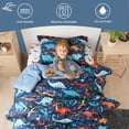 thumbnail image 3 of Juego de ropa de cama PPOLCA Twin Dinosaur Kids para niños, 2 piezas, 3 of 7