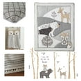 Levtex Baby Bailey Charcoal and White Woodland Themed 5 Piece Crib