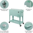 thumbnail image 4 of 80 Quart Rolling Ice Chest, Portable Bar Drink Cooler with Catch Basin, Bottom Storage Tray and Bottle Opener for Patio Party BBQ Beach Activities, 4 of 8