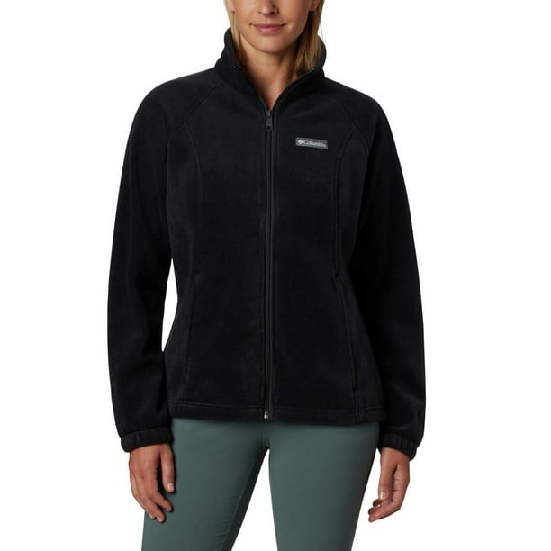 Chaqueta polar Coat Columbia Benton Springs con cierre completo, talla XL, negra