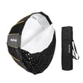 thumbnail image 1 of Fawoonu NiceFoto 90cm Parabolic Softbox with Grid & Bowens Mount, Black Reflective Fabric, 16 Poles, 60cm Depth, Compact Folding Design, Includes Inner/Outer Cloth & Carry Bag, 1 of 6