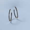 thumbnail image 5 of Ross-Simons 1.20 ct. t.w. Black Spinel Inside-Outside Hoop Earrings in Sterling Silver, Women's, Adult, 5 of 5