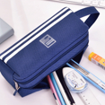 thumbnail image 4 of Large Capacity Pencil Case 2 Compartment Foldable Design With Zipper Handle Pouch Pen Bag, 4 of 5