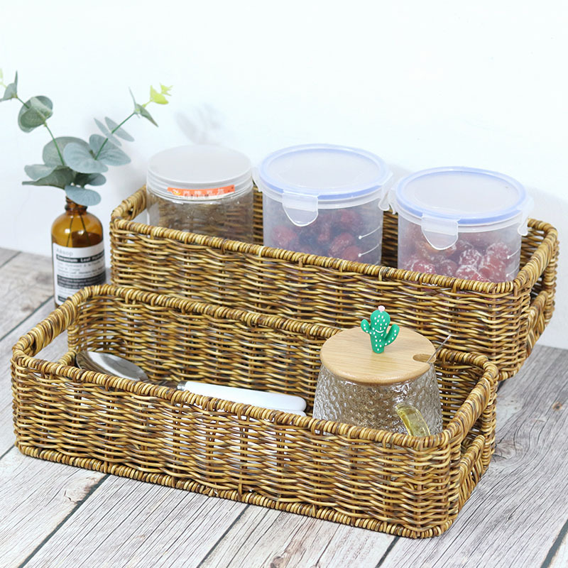 Silverware organizer basket Woven Basket Multifunction Desktop Cutlery