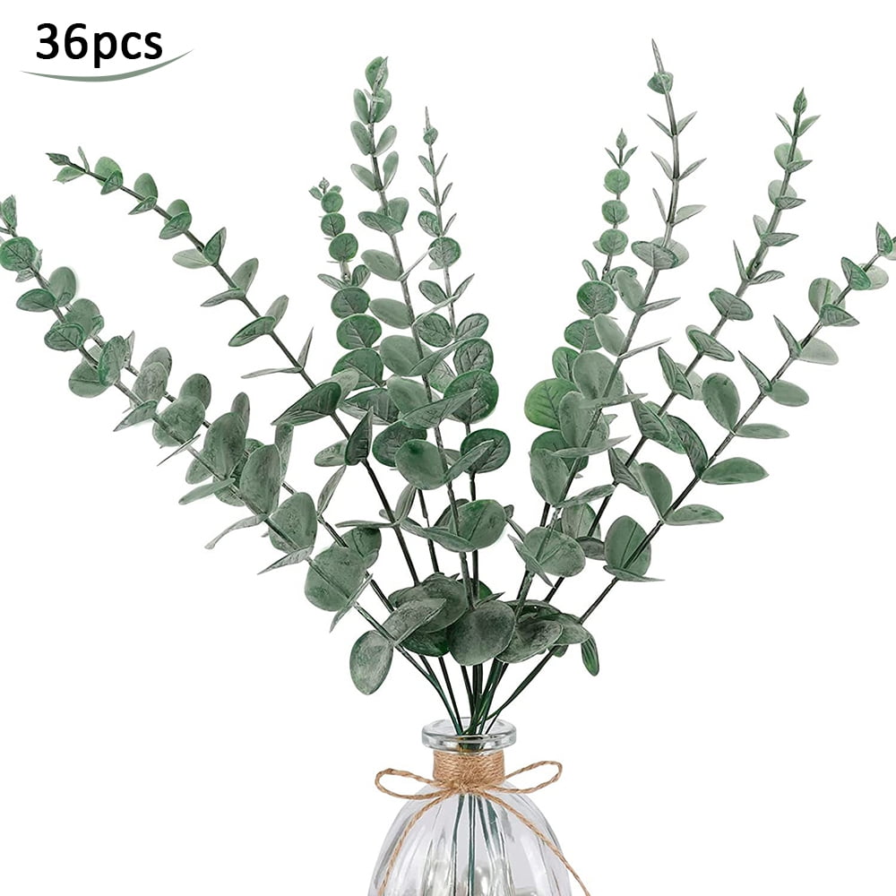 Coloody 36 Pcs Artificial Eucalyptus Stems 15 inch Fake Eucalyptus