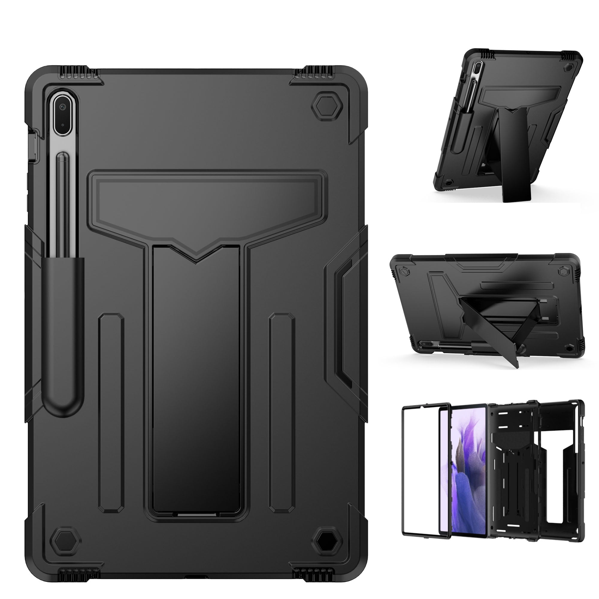 Galaxy Tab S7 FE 2021 Case with Pen Holder, SM-T730/SM-T736B Cover ...
