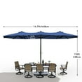 thumbnail image 2 of Dextrus 15FT Double-Sided Patio Umbrella, Large Outdoor Market Table Umbrella for Patio, Navy Blue, 2 of 5