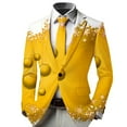 thumbnail image 3 of YMNXA Big Kids Boys Christmas Formal Coat Long Sleeve Lapel Snowflake Print Comfortable Jacket For Party Yellow 3-4 Years, 3 of 4
