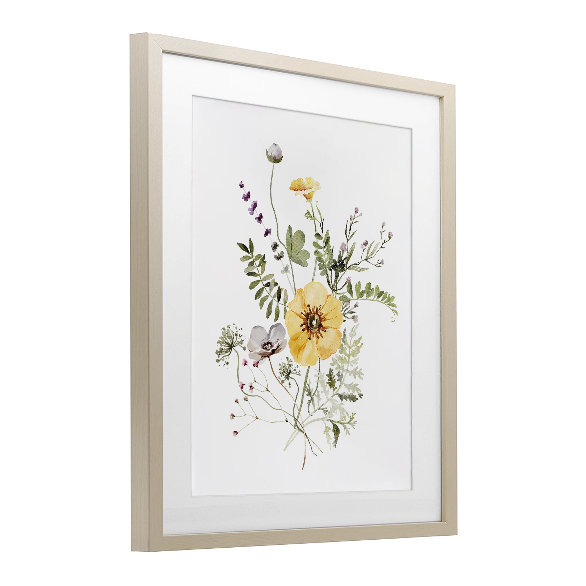 Gardening Herb Blooms Birch Framed Print Under Glass, design by Lettered and Lined