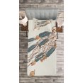 thumbnail image 3 of Ambesonne Jellyfish Quilted Bedspread Set 2 Pcs, Boho Feather Shells Fish, Twin Size, Grey Beige Brown, 3 of 3