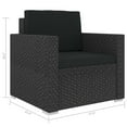 thumbnail image 6 of vidaXL Patio Furniture Set 8 Piece Patio Sectional Sofa with Table Poly Rattan, 6 of 23