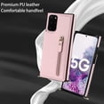 thumbnail image 4 of Nalacover Zipper Wallet Case for Samsung Galaxy S20 FE, Luxury PU Leather Crossbody Lanyard Shoulder Strap Magnetic RFID Blocking Cover with Kickstand Card Slots Holder Shockproof Case,Pink, 4 of 11