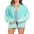 thumbnail image 1 of Veste en Denim Effiloché Surdimensionnée pour Femmes Caitzr, Veste en Jean Décontractée Style Boyfriend, 1 of 7