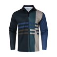 thumbnail image 3 of Camisas Vaqueras Para Hombre Manga Corta Camisa de manga larga con solapa de otoño para hombre Estampado de moda informal (Black, 3XL), 3 of 5