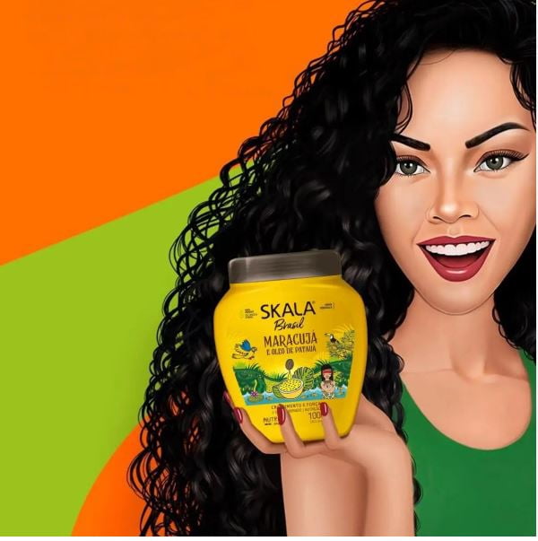 Skala Passion Fruit & Patua Oil 2-in-1 Hair Treatment Cream & Leave-In Conditioner for Strength & Hydration, 35.2 oz