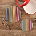 thumbnail image 2 of Pot Holders Trivets Set Cotton Potholders Set, Hot Pads Set of 2, Mexican Serape Stripes Hot Pot Trivets One 9.45 Inch and One 7 Inch Home Decor Gifts, 2 of 7