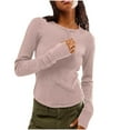 thumbnail image 1 of vdgthytj Chandails à Manches Longues pour Femmes, Col Rond Décontracté, Tricoté, Automne Hiver, Slim, Chaud, 1 of 8
