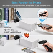 Eyoyo QR Code Scanner Bluetooth Wireless Barcode Scanner Phone Back Clip 1D 2D EAN UPC PC Warehouse Inventory Reader