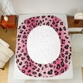 thumbnail image 5 of Castle Fairy Cheetah Print Girl 3pcs Twin Sheet Sets,Black Pink Twin Fitted Sheet,Abstract Gradient Breathable Flat Sheet,Super Cozy Room Decor, 5 of 7