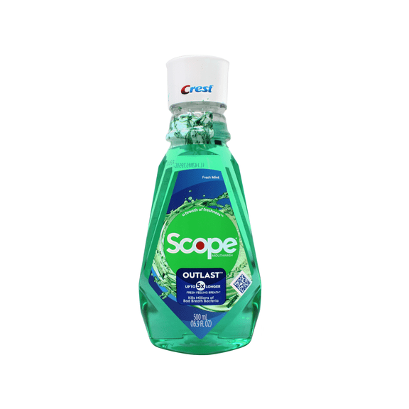 Crest Scope Outlast Mouthwash Fresh Mint Liquid Oral Rinse 16.9 fl oz