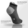 thumbnail image 3 of Honeysea 6 Pairs Striped Mens Socks, Running Socks Ankle Socks for Women Socks Low Cut Compression Socks with Arch Support, 3 of 7