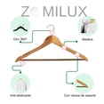 thumbnail image 5 of Ganchos para Ropa de Madera Premium ZOMILUX Perchas para Pantalones con Barra Antideslizante y Gancho Giratorio 360°, 5 of 5