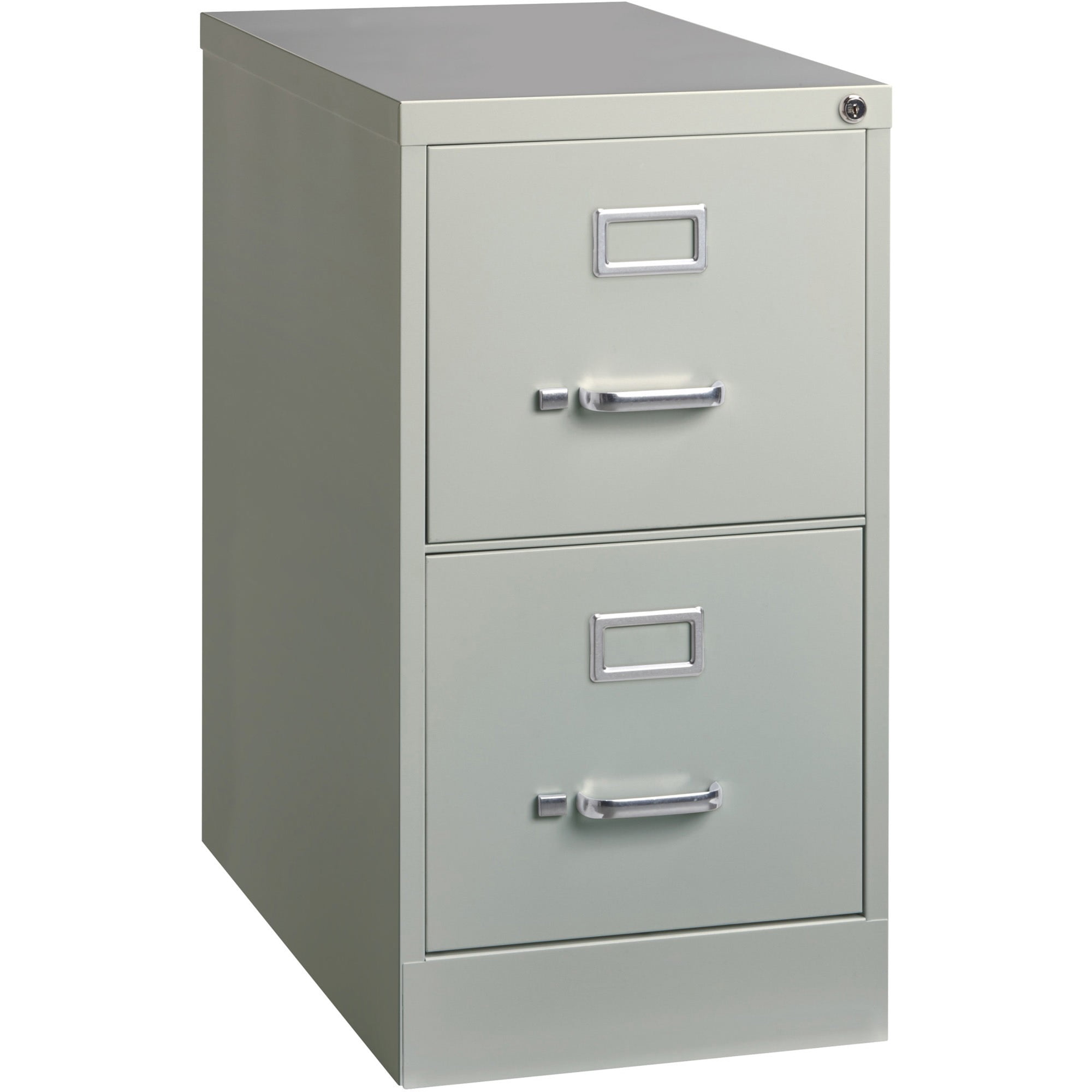 Lorell Vertical File - 2-drawer - 15" X 25" X 28.4" - 2 X Drawer(s) For File - Letter - Vertical - Security Lock, Ball-bearing Suspension, Heavy Duty - Light Gray - Steel - Recycled