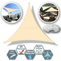 15' Sun Shade Sail UV Top Cover Canopy Triangle for Outdoor Patio Lawn Pool Deck