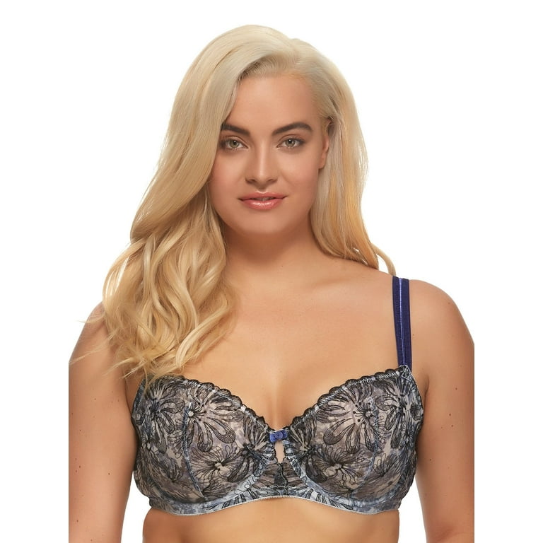 Paramour by Felina, Ellie Unlined Demi Bra, Floral Embroidery