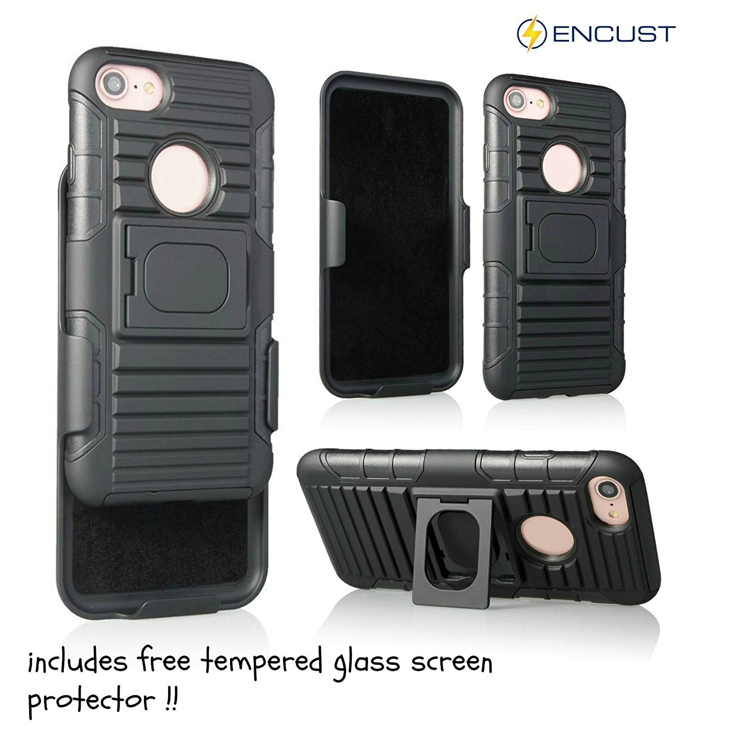 Encust iPhone 7/7 Plus Heavy Duty Protection Armor Case with Rugged