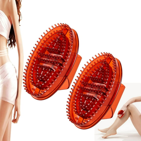 Tutuviw 2Pcs Meridian Massage Brush,Portable Meridian Brush,Meridian Pressure Brush,Massage Body,Handheld Meridian Brush Massage Brush Set for Body SPA Massager Relaxation (Brown)