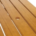 thumbnail image 4 of Shoreham 59" Modern Classic Outdoor Wood Picnic Table Benches with Umbrella Hole, Teak Brown, 4 of 10
