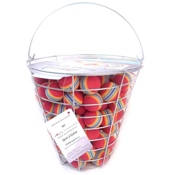 A99 Golf Rainbow Foam Ball Practice 50 Pcs with Basket Practice Training Balls for Driving Range, Swing Practice, Indoor Simulators, Outdoor & Home Use Floater Water Fun
