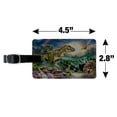 thumbnail image 5 of Tyranosaur T-Rex Jurassic Sunset Rectangle Leather Luggage Card Suitcase Carry-On ID Tag, 5 of 8