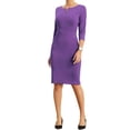 thumbnail image 4 of INSPIRE CHIC Women's Sheath Dress Zipper Neck Pencil Wear-to-Work Dress XL Purple, 4 of 6