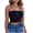 Black, variant on Women's Casual Tube Top Square Neckline Pull-On Sequin Stretchable Skinny Solid Color for Casual
