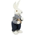 thumbnail image 4 of Northlight Standing Boy Bunny with Carrot Easter Figure Decoration - 19" - Navy Blue, 4 of 6