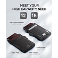 thumbnail image 2 of Minimalist Mens Wallet Card Holder: Pop Up Card Case, , , RFID Blocking, Slim, Thin, Front Pocket,  Box - 9-12 Card Capacitiy,  Pocket (Black), 2 of 6