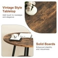 thumbnail image 4 of Kepooman 3-Piece Pub Table and Chairs Set of 2,Round Bistro Bar Table Set, High Top Kitchen Table and 2 Upholstered Stools for Small Space Rustic Brown, 23.62'' W x 23.62'' D x 35.43'' H, 4 of 15
