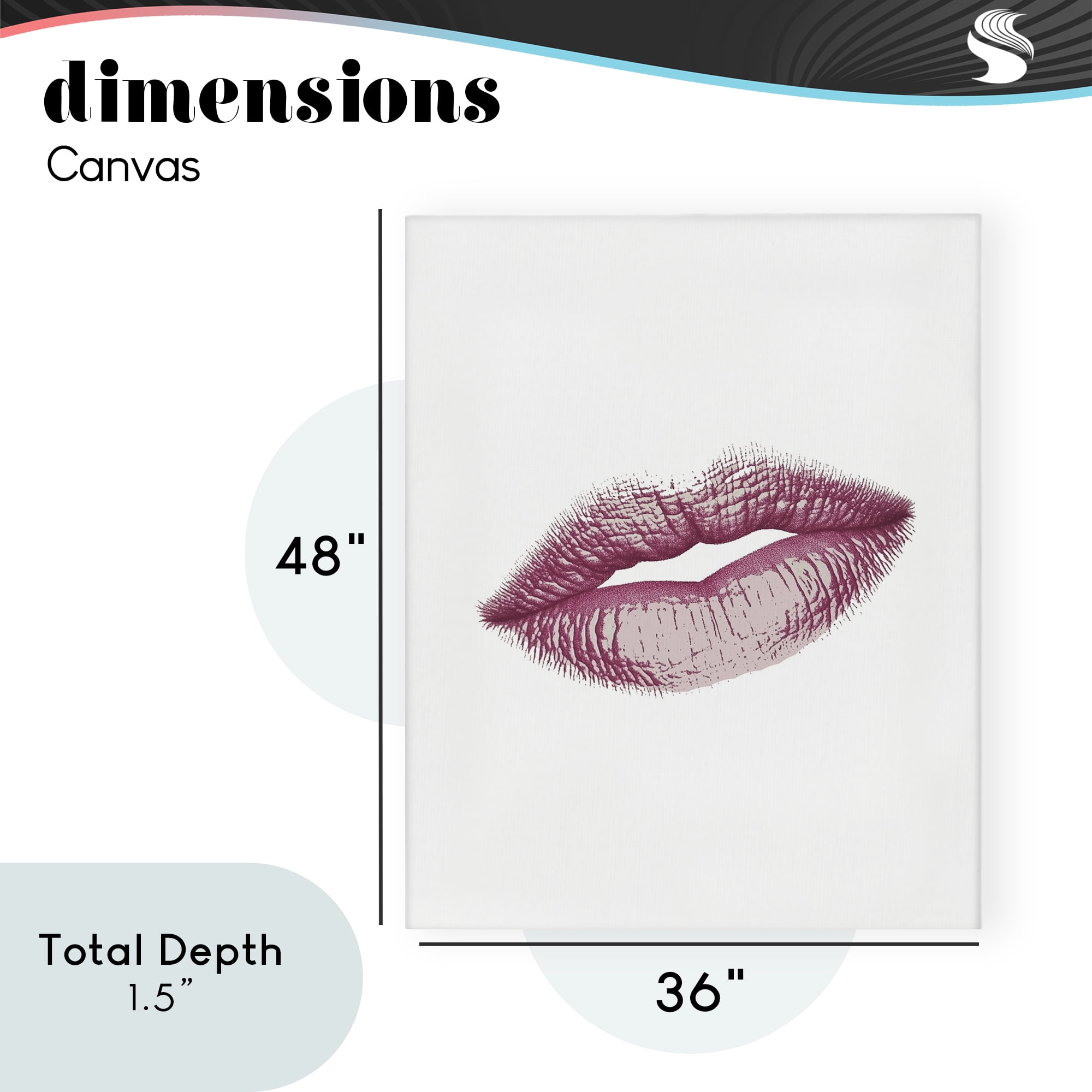 Feminine Pink Lips Glam Canvas Wall Art, design by Christine Simpson Art