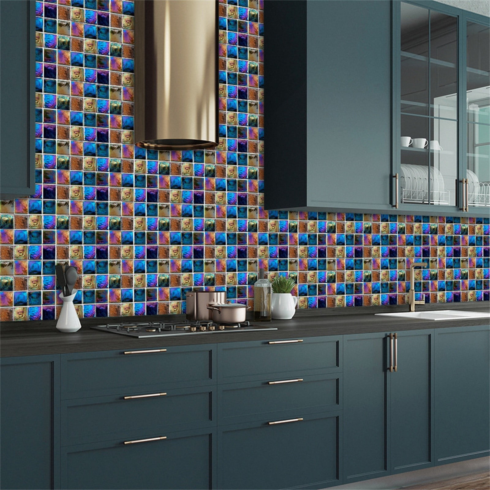 10 Sheet Peel and Stick Backsplash Self Adhesive Marble Wall Tiles