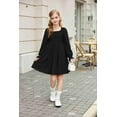 thumbnail image 3 of Arshiner Girls Black Dress Long Sleeve Twirly Funeral Church Tween Fall Winter Dresses Size 12, 3 of 7