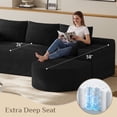 thumbnail image 5 of Wiilayok Corduroy Modular Cloud Couch,108" L Shaped Sectional Sofa Couches with Ottoman,Deep Seater,Comfy Black Sofa for Living Room Bedroom,No Assembly, 5 of 9