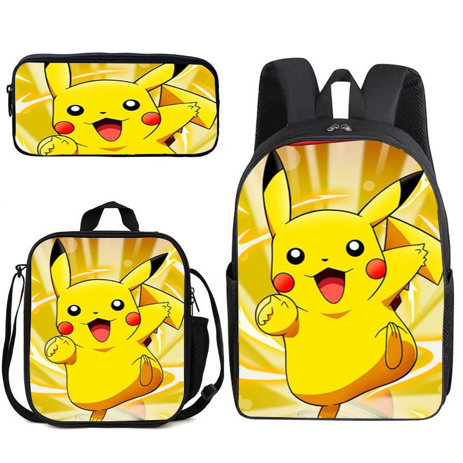 Pokemon Student School Bag Cartoon Anime Backpack Satchel Bag Pencil Case Back to School Gift for Kids Boys Girls Walmart