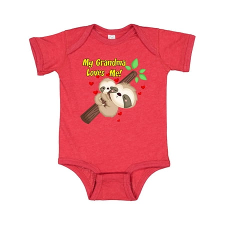 

Inktastic My Grandma Loves Me Sloth Gift Baby Boy or Baby Girl Bodysuit
