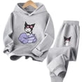 thumbnail image 3 of Conjunto de sudadera con capucha Kuromi para niñas y niños, sudaderas de manga larga para niños, primavera y otoño, camisetas con capucha informales de dibujos animados para niños de 3 a 14 años, 3 of 5