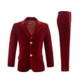 thumbnail image 3 of Boys Suit Boys'Suits Fit 3 Piece Blazer Waistcoat Pants Shawl Lapel Suits Set Wine Kid for Party Wedding Size 10, 3 of 5