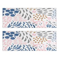 Kitchen Rugs Sets Of 2,Multicolor Abstract Floral and Leaf Pattern Anti Fatigue Kitchen Mat Rugs Non Slip Washable,Decorative Kitchen Floor Mats for Kitchen,Sink,Laundry,17"X47"